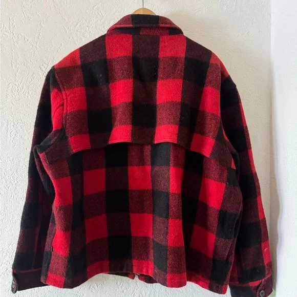 Vintage 90s Woolrich Buffalo Check Jacket in Red Black XL - Picture 5 of 9